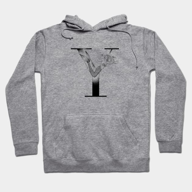 Mermaid Monogram Y Hoodie by Elizabeth Weglein Art